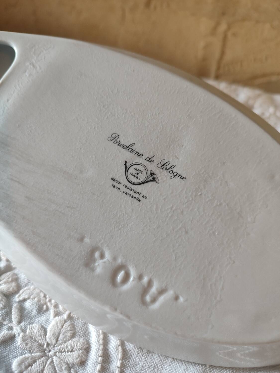 Duck-shaped foie gras dish, Sologne porcelain