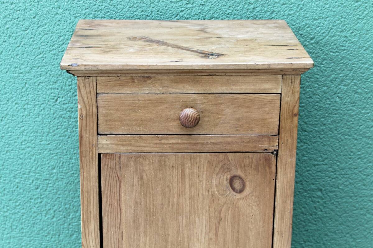 Pitch pine bedside table