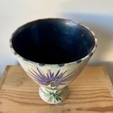 Vintage Ceramic Vase with SAVOIE Thistles