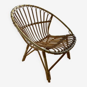 Rattan basket armchair