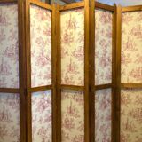 Old large screen 5 sheets toile de Jouy passementerie XXth
