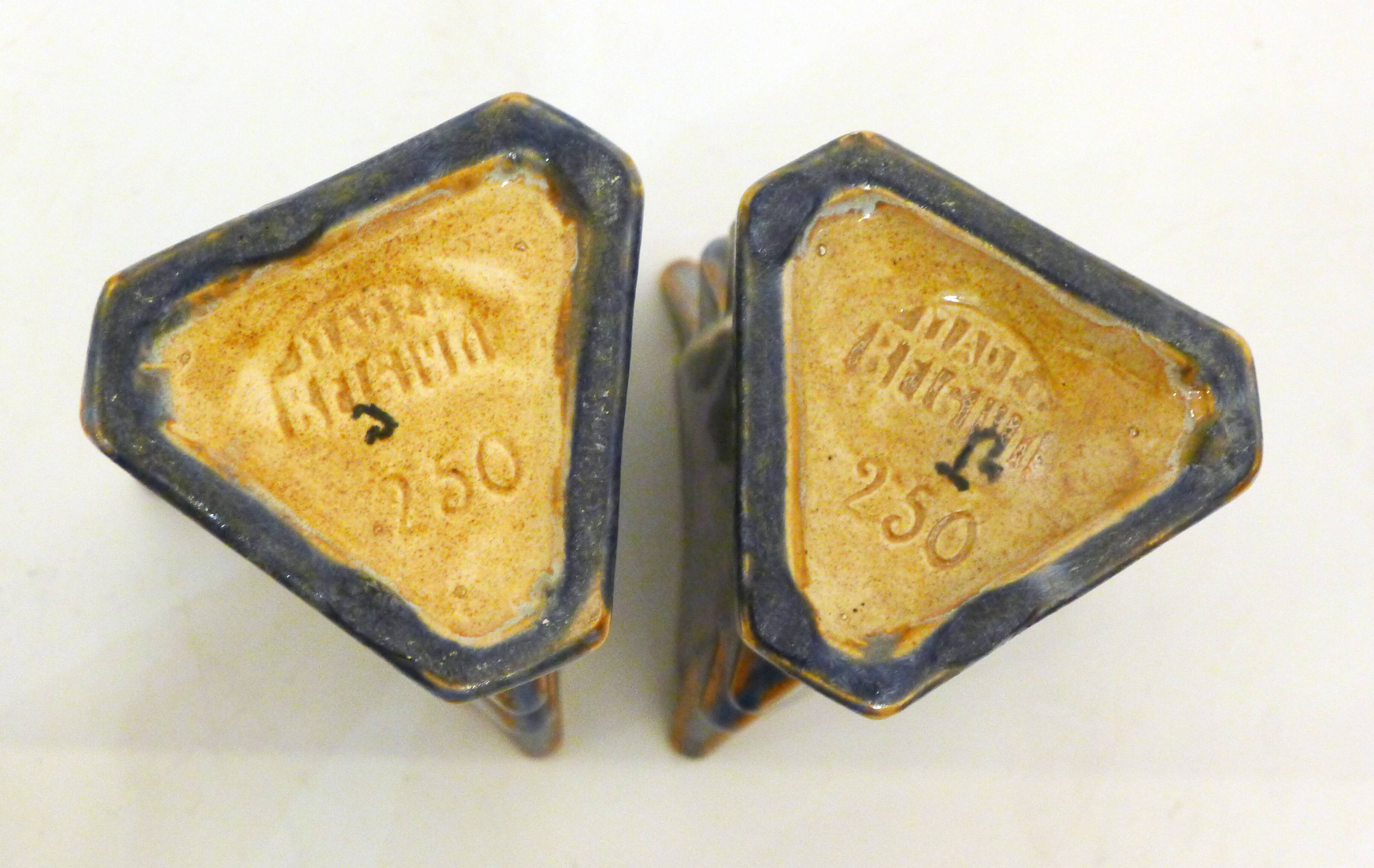 Pair of crystallized Art Deco vases