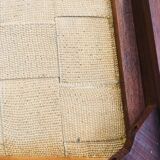 Pair of vintage art deco chairs in wood and camel Skai