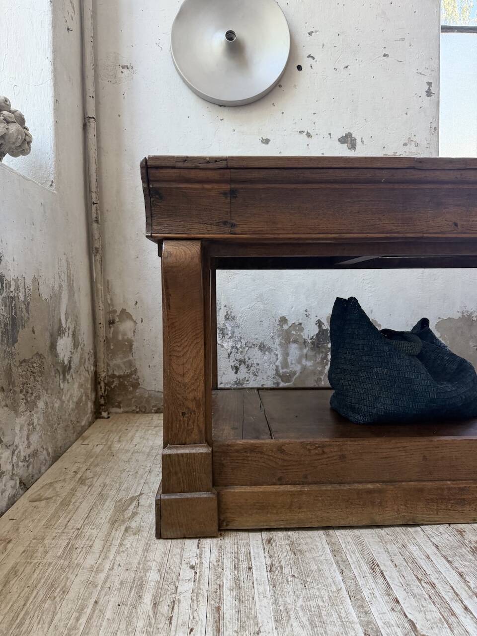 Table de gantier drapière 1900 chêne massif 330cm XL