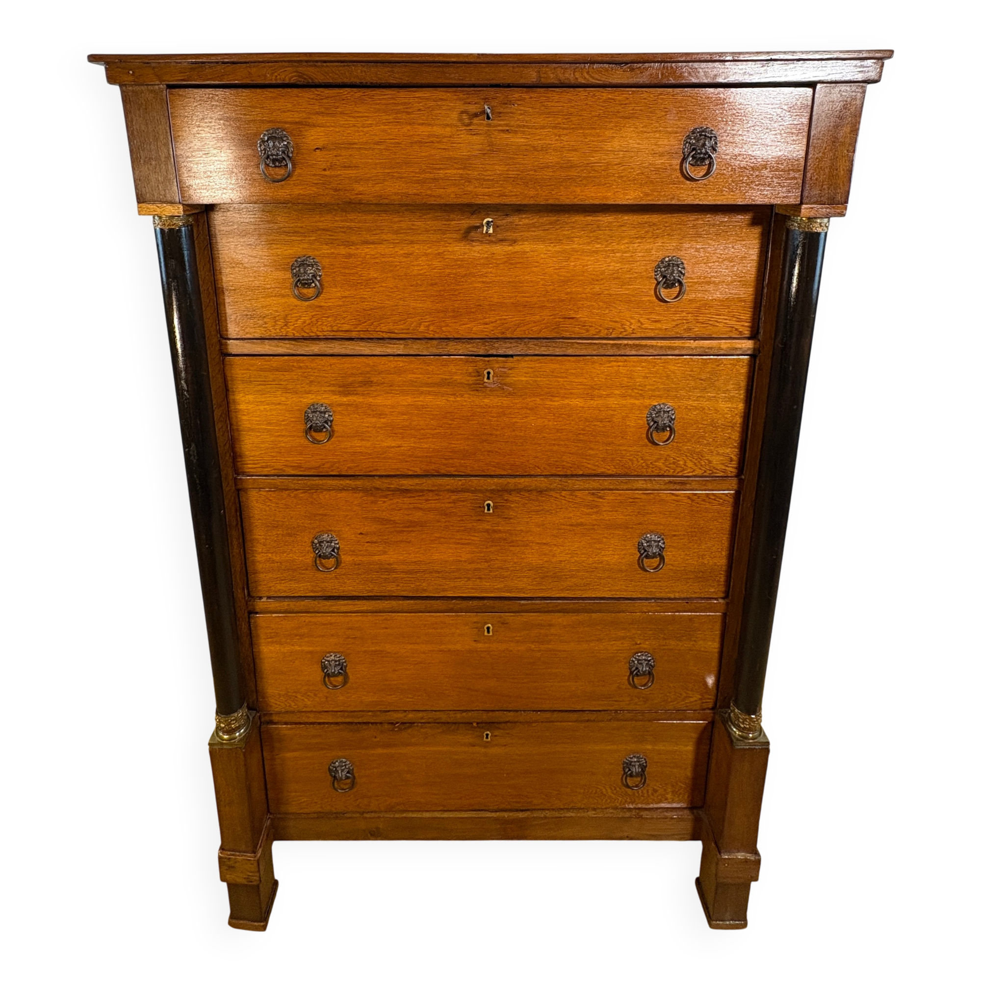 Antique Dutch Oak Empire Chiffonier Chest of Drawers ca1820