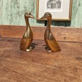 Pair of golden brass ducks
