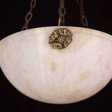 Liberty white alabaster chandelier, 1940s