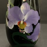 Lacquer vase decorated with orchids