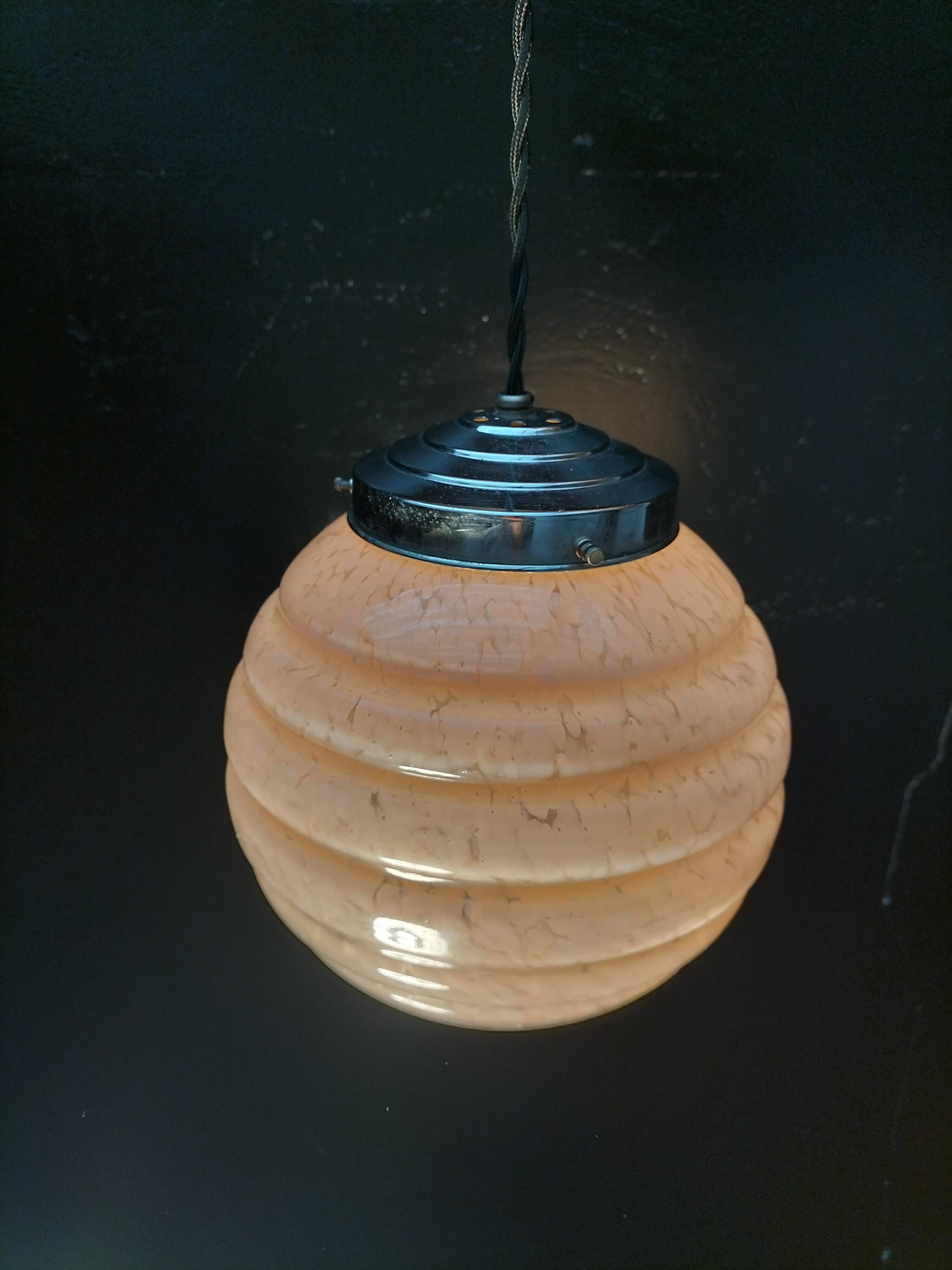 pink opaline pendant light