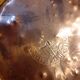 Old coal bucket made of copper and brass