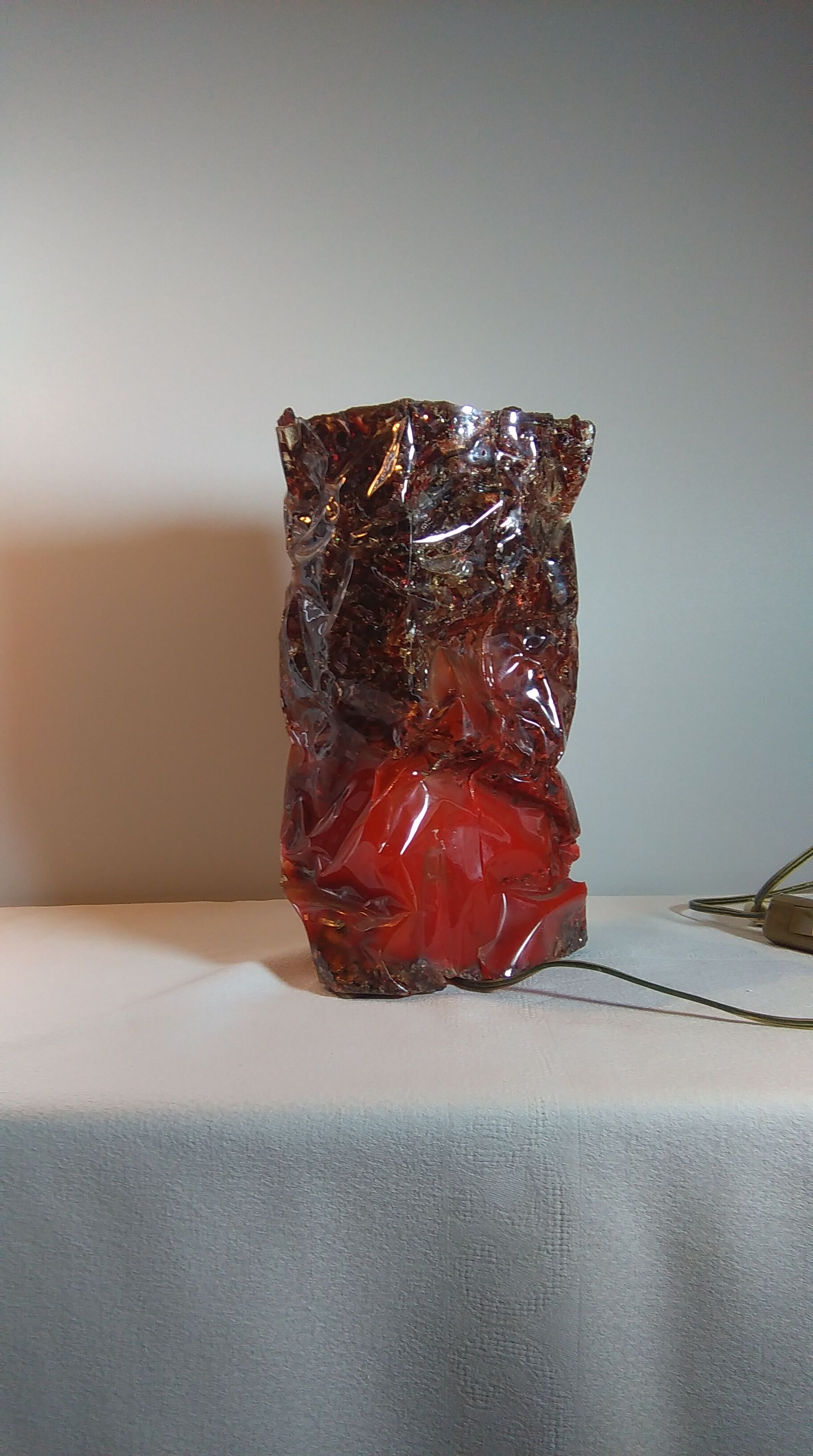 Lamp made of resin and glass 70s