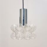 Mid-century bubble glass & chrome suspension by Helena Tynell for Limburg Germany 1960s