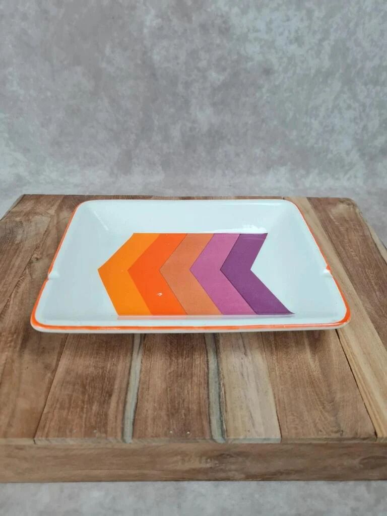 Pocket tray / ashtray Gien "arrows" vintage 70s