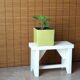 bench rests white wooden feet, 50s
