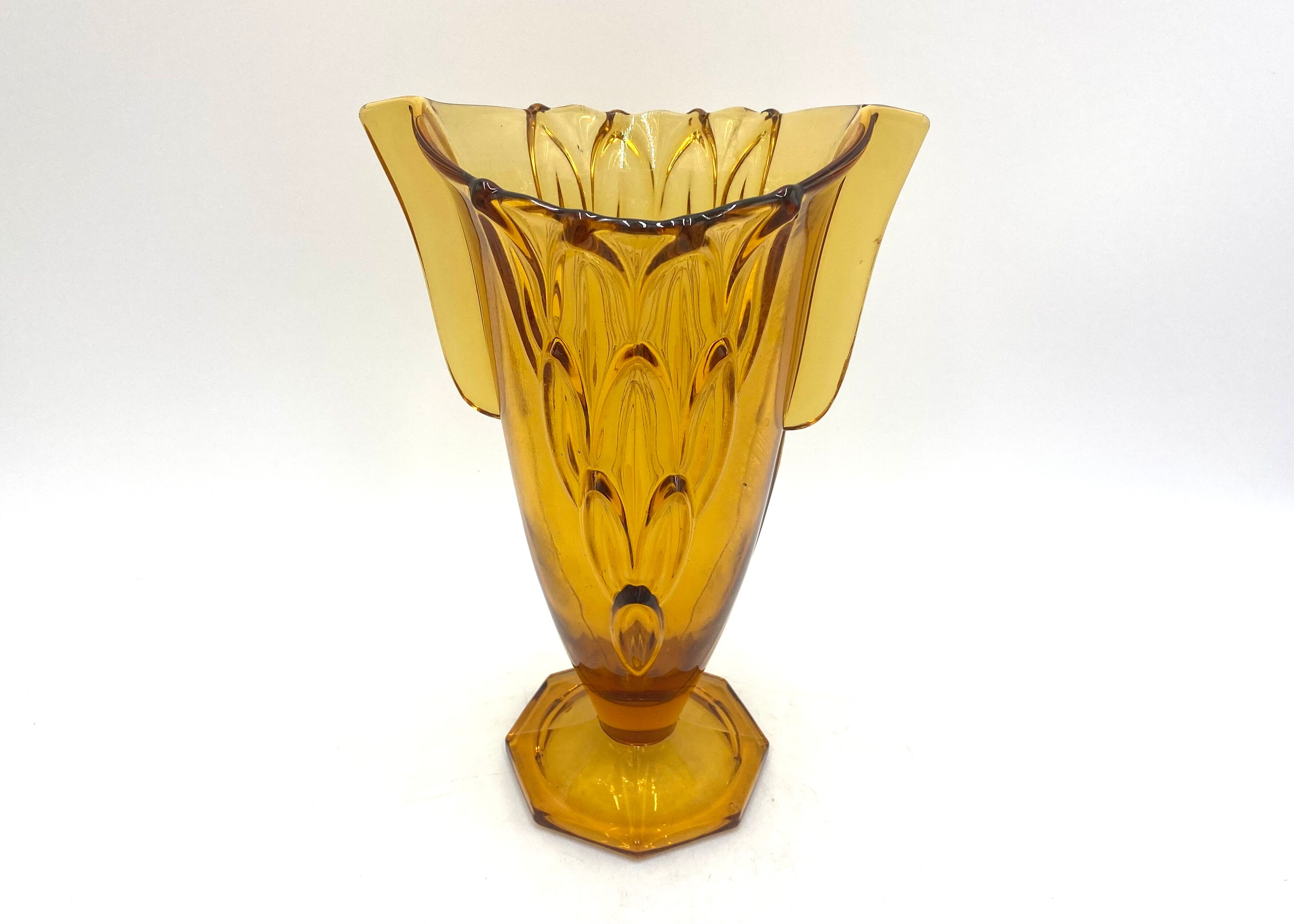Art deco vase, stölzle hermanova hut, czech republic, 1930s