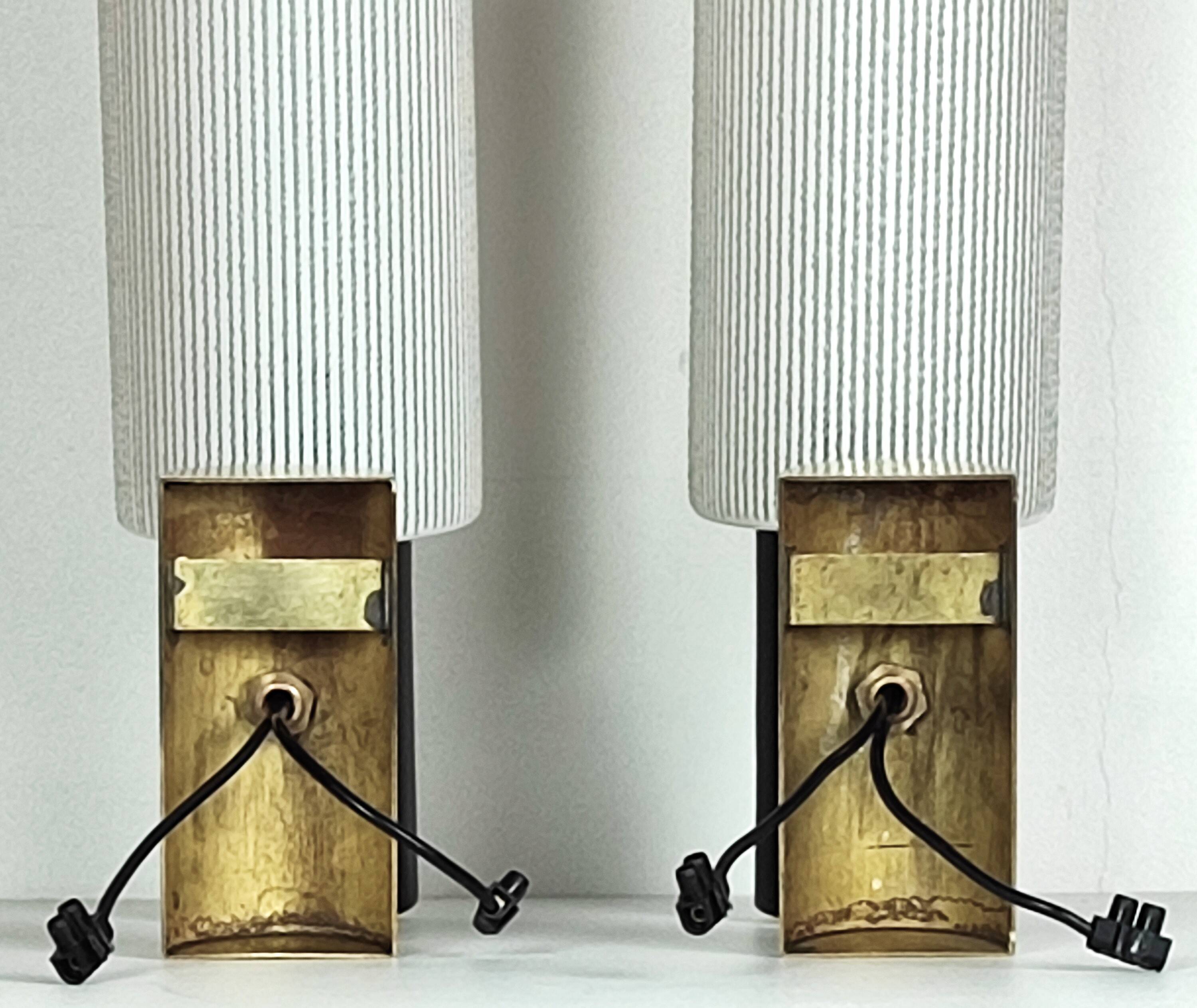 Pair of 60' brass wall lights