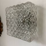 Vintage square molded glass ceiling light