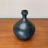 Vintage German brutalist studio pottery vase carafe by Gerhard Liebenthron, 1980.