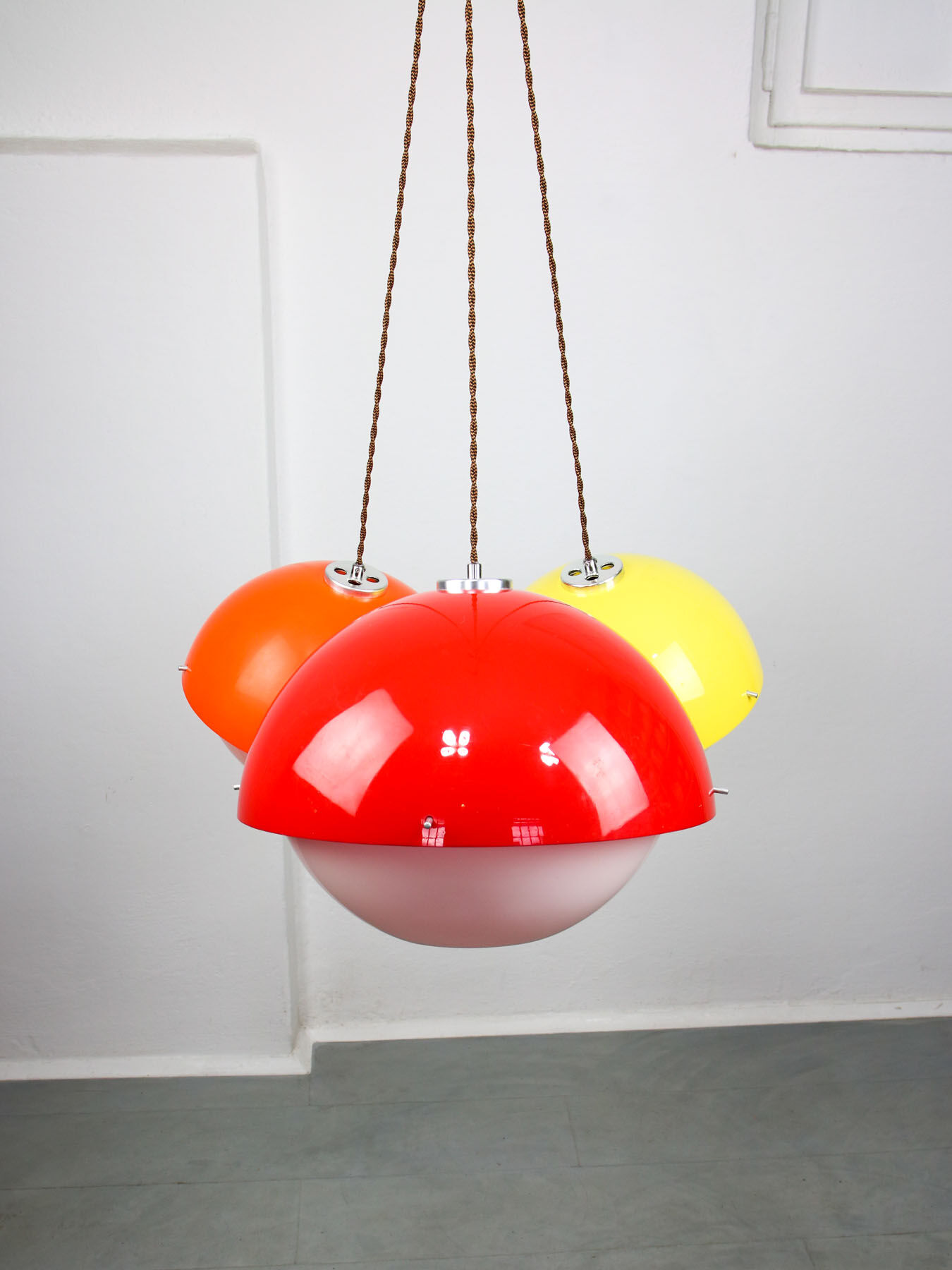 Set of 3 Space Age Pendant Lamps