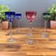 Set of 8 Coloured Cut Crystal Liqueur Glasses