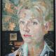 Vintage painting portrait on paper