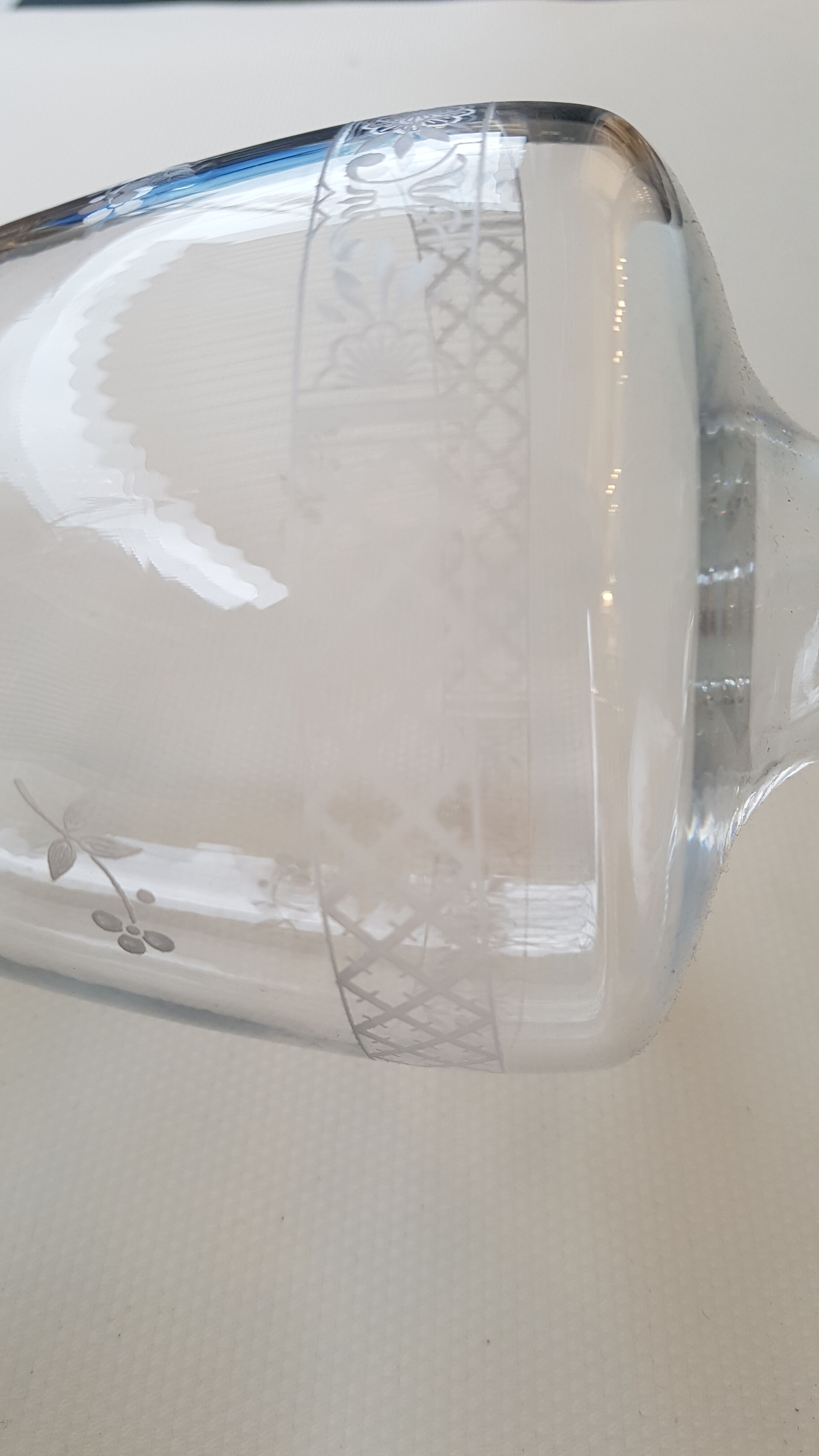 Baccarat crystal carafe, engraved frieze model, circa 1910