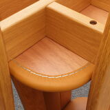 4 fauteuils de table design bois et cuir