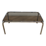 Table basse en verre fumé des années 70