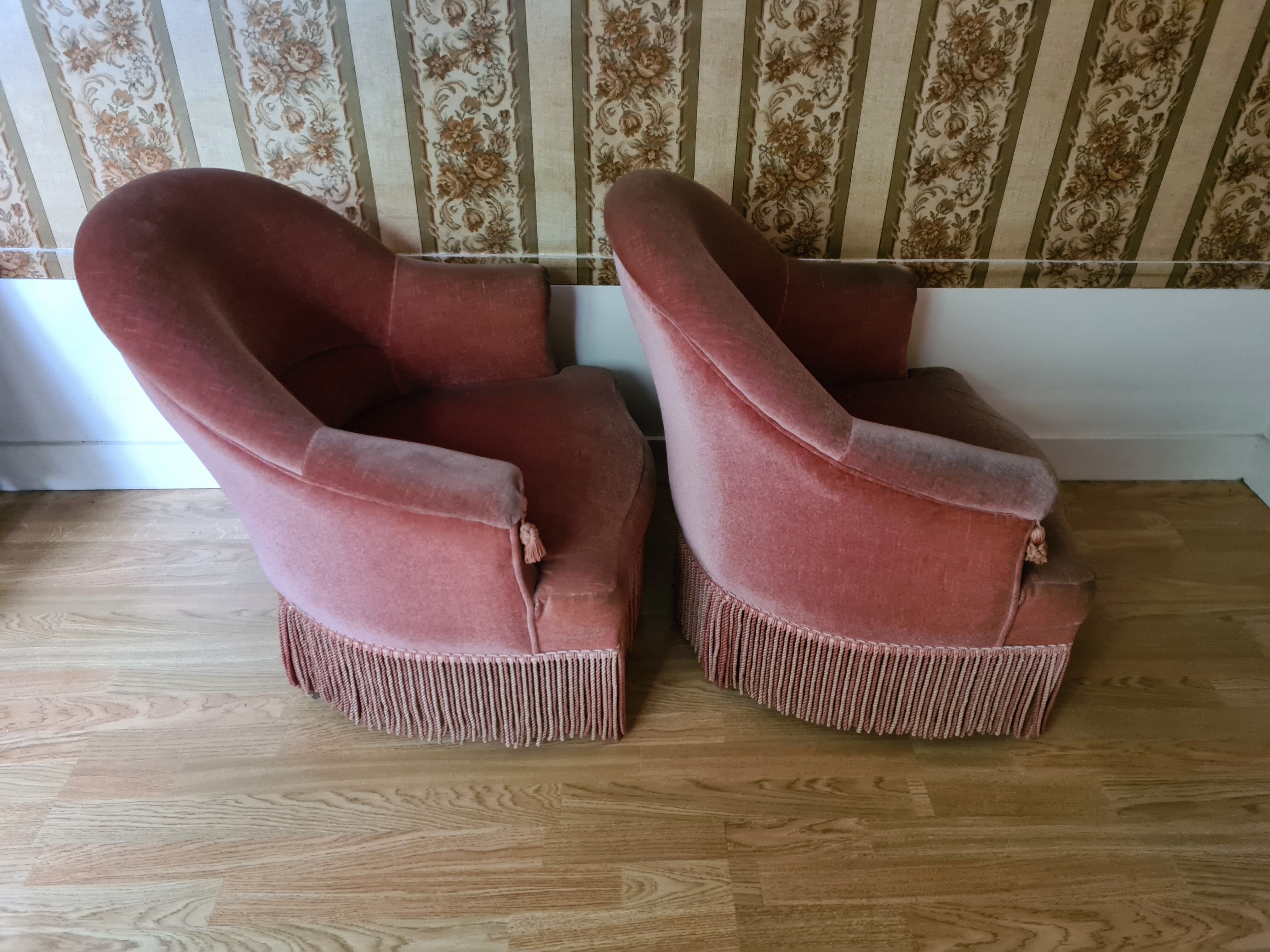 Pair of toad armchairs