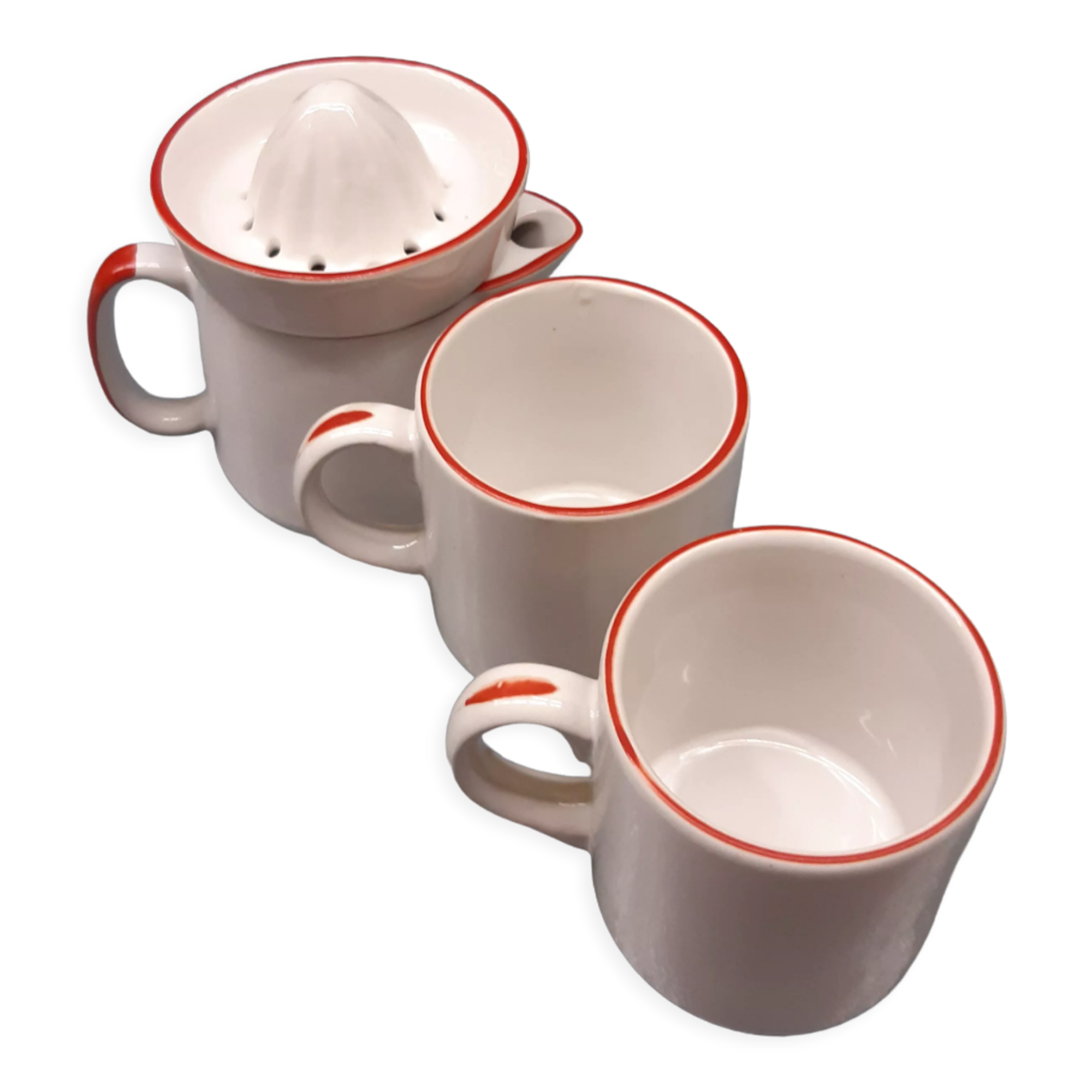 Lot 3 pieces: tisaniere lemon squeezer + 2 mug