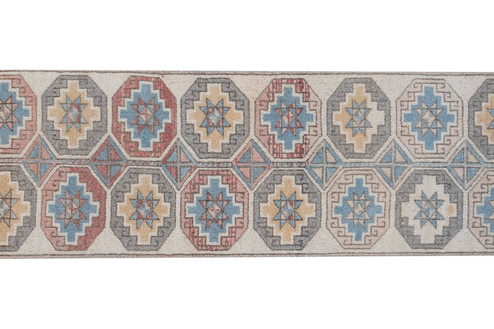 Vintage Turkish hallway rug 49x255 cm