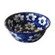 Vintage cup bowl in earthenware with blue floral paint décor - 18.5 cm