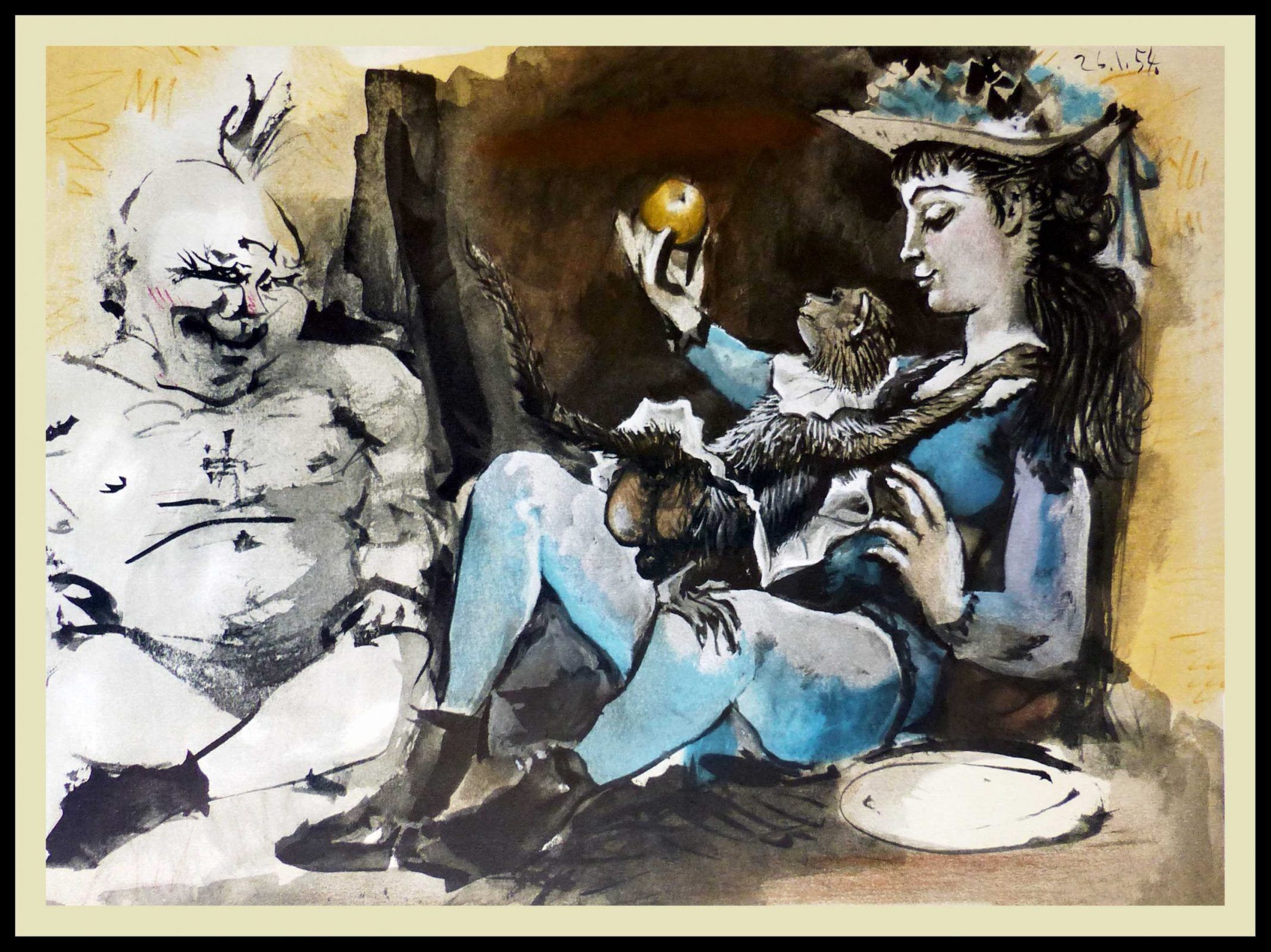Lithograph Pablo Picasso Human Comedy 1954
