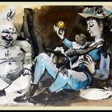 Lithograph Pablo Picasso Human Comedy 1954