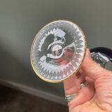 2 large cut and coloured Bohemian crystal glasses