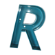 Lettre d'enseigne en plexiglas " bleu " ( r )