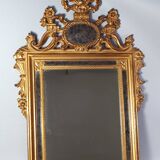 18th century style gilt wood pediment and glazing bead mirror 88x54 cm C374 S