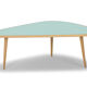 Coffee table 50 s (fifties) in oak -top in lacquer mineral green