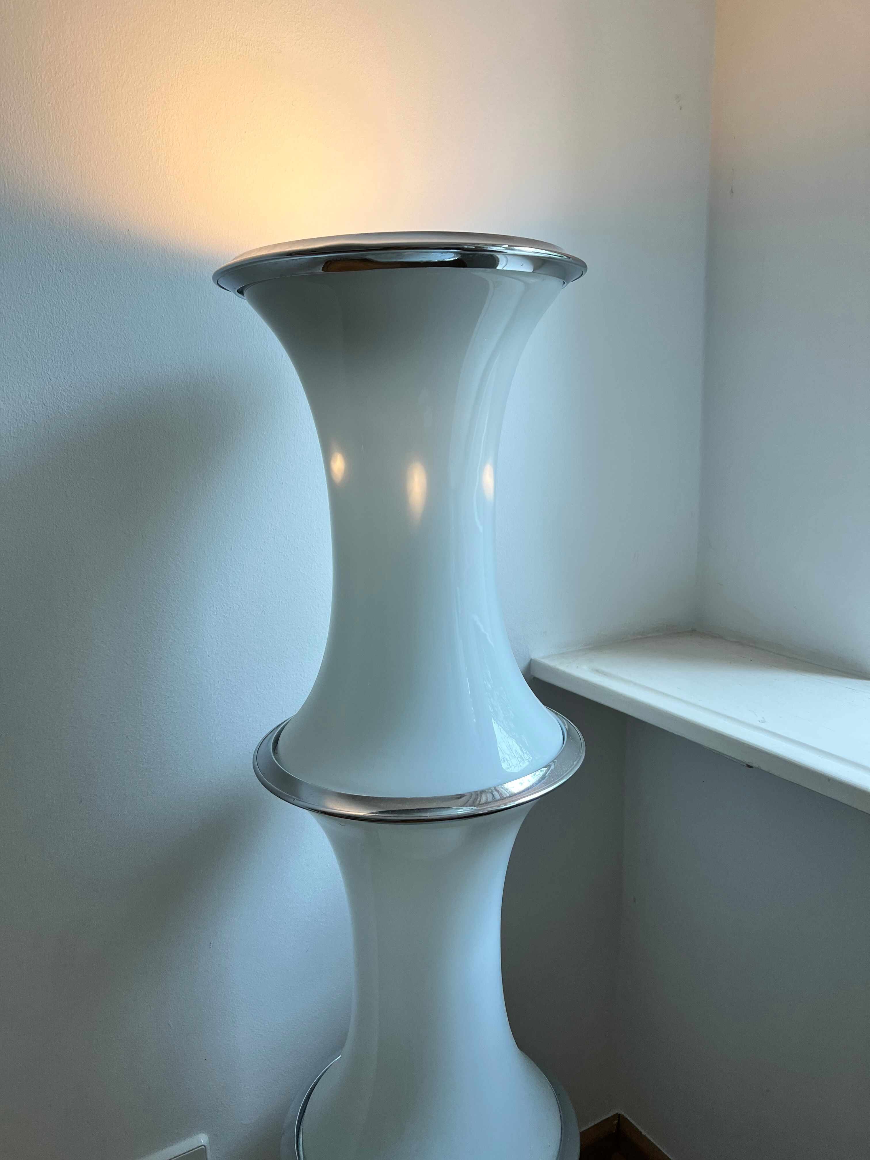 BAMBOO FLOOR LAMP IN MURANO GLASS, ENRICO TRONCONI VISTOSI- 1970s