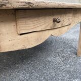 Antique coffee table in raw pine