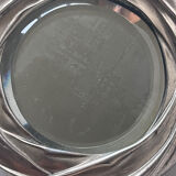Hand-facing flower mirror in silver bronze 14x28cm