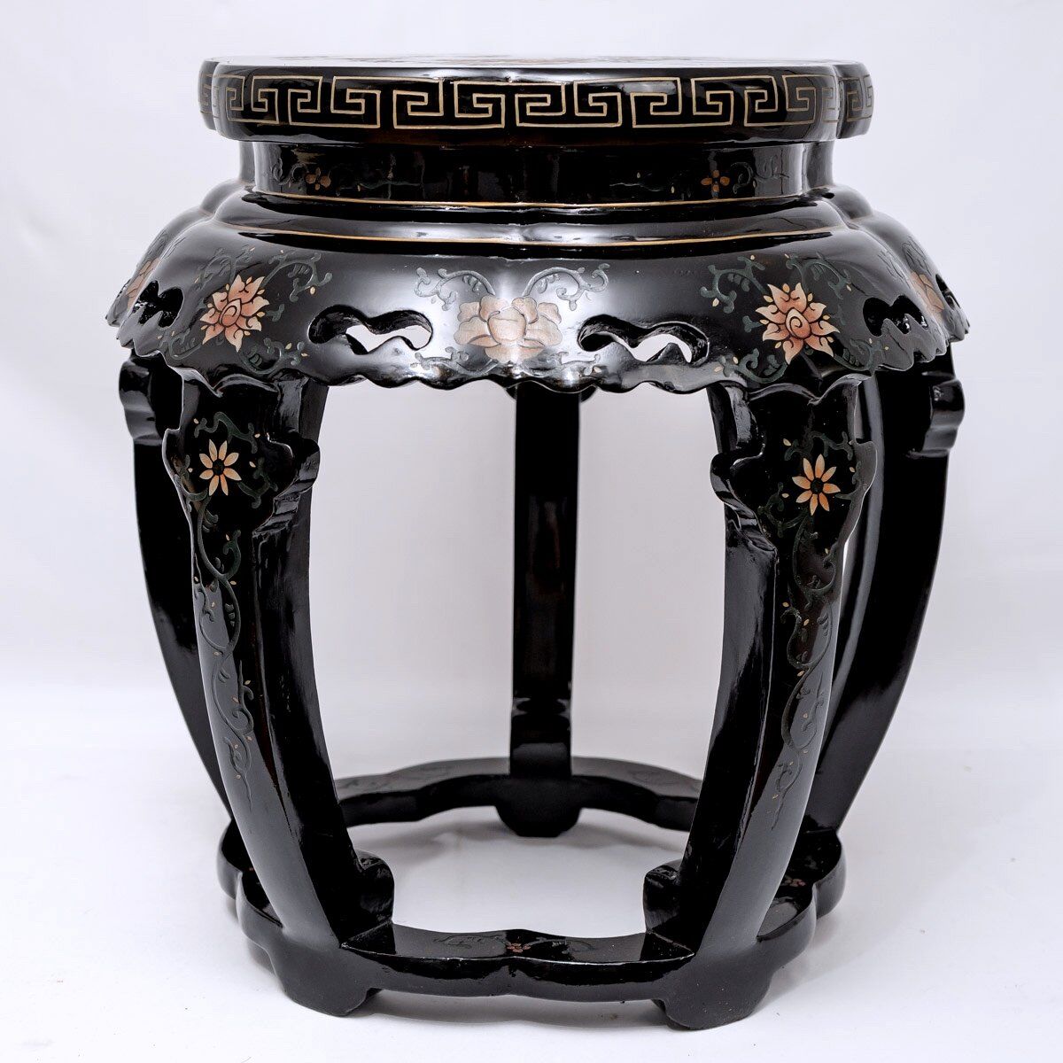 Pair of stools or side tables painted and lacquered wood - period: twentieth century