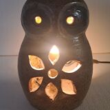 Owl lamp in stoneware from La Borne