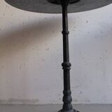 Round bistro table in gray stone