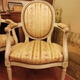 Louis XVI lounge bench - 2 armchairs
