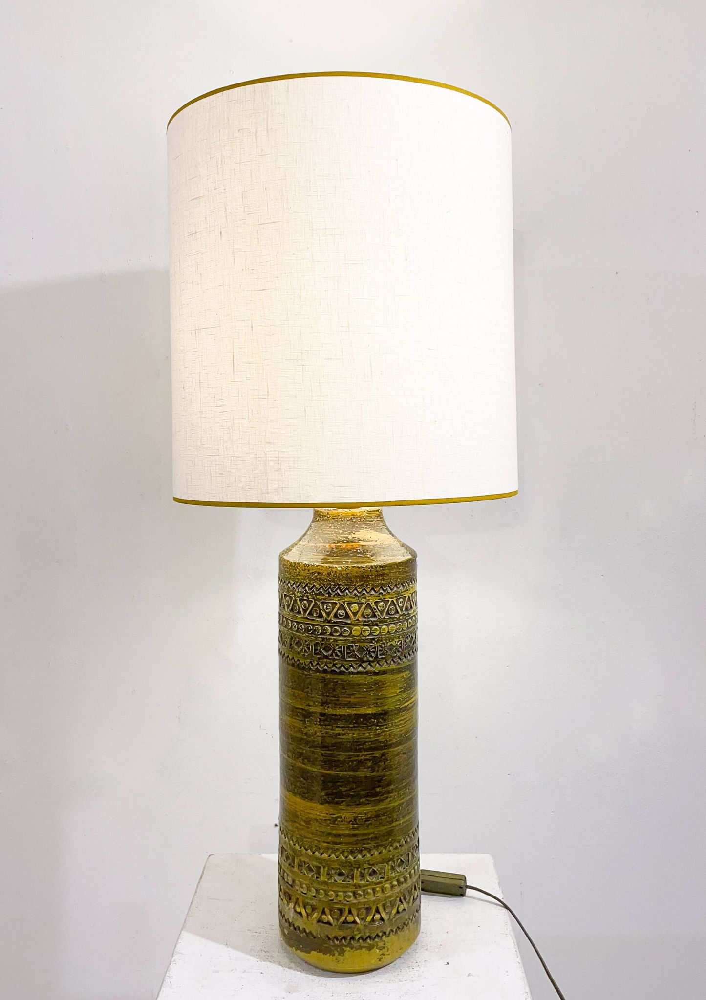 Lampe en céramique verte Bitossi, Italie milieu XXème