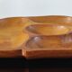 Vintage carved wooden aperitif platter – 4 compartments