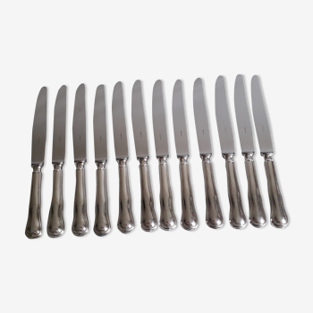 Ercuis set of 12 knives silver metal and stainless steel model Violin