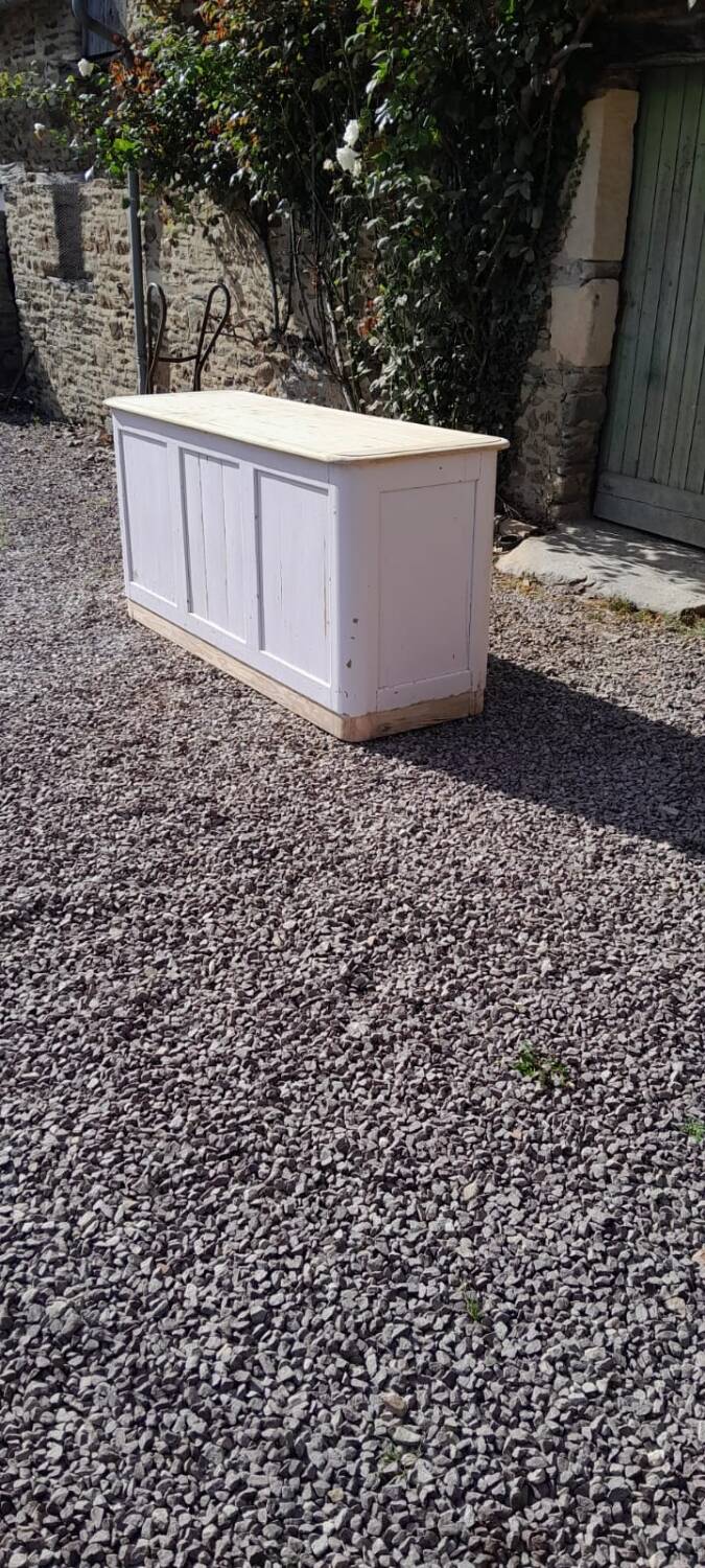 Comptoir en sapin peint en gris