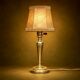 Solid brass table lamp with parchment effect shade – 1950s-60s